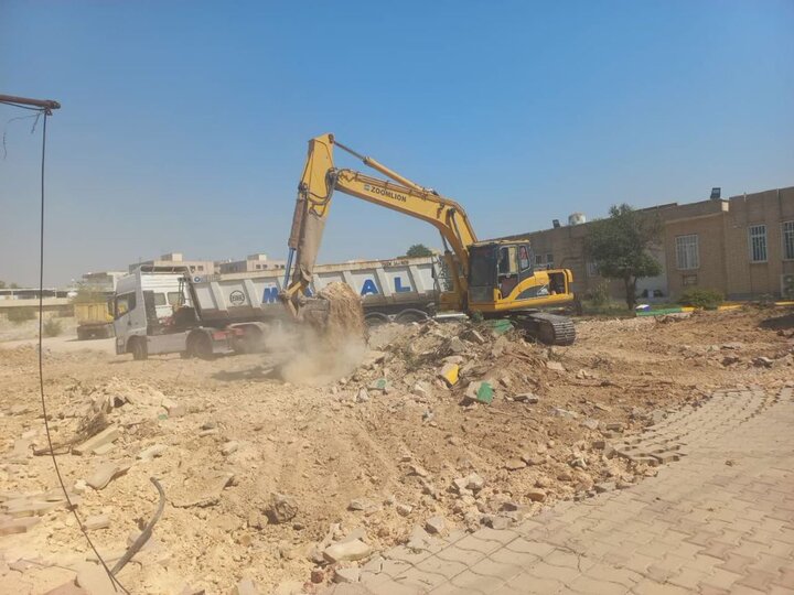 تخریب کتابخانه عمومی جم